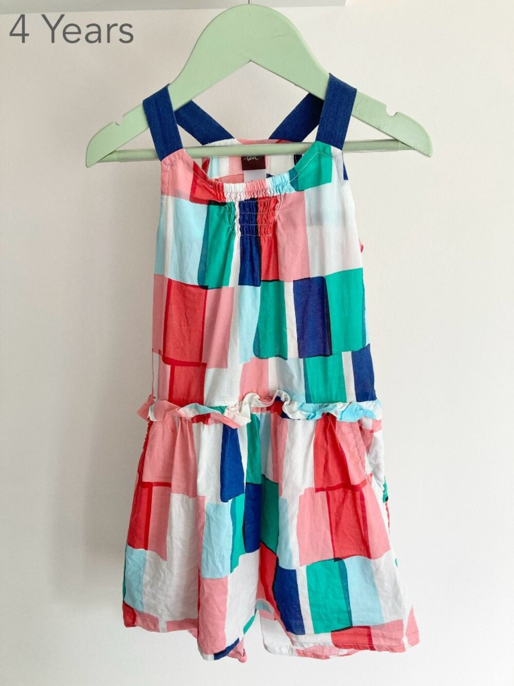 Tea Collection Size 4 Years Toddler Girl Abstract Print Colourful Dress Summer